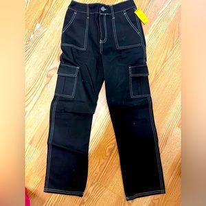 Girls black carpenter pant, never worn, size 10,